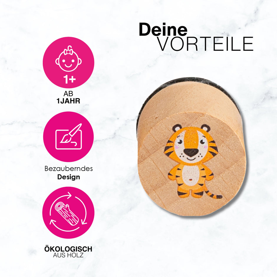 Knetä Holzstempelset – Thema Zootiere