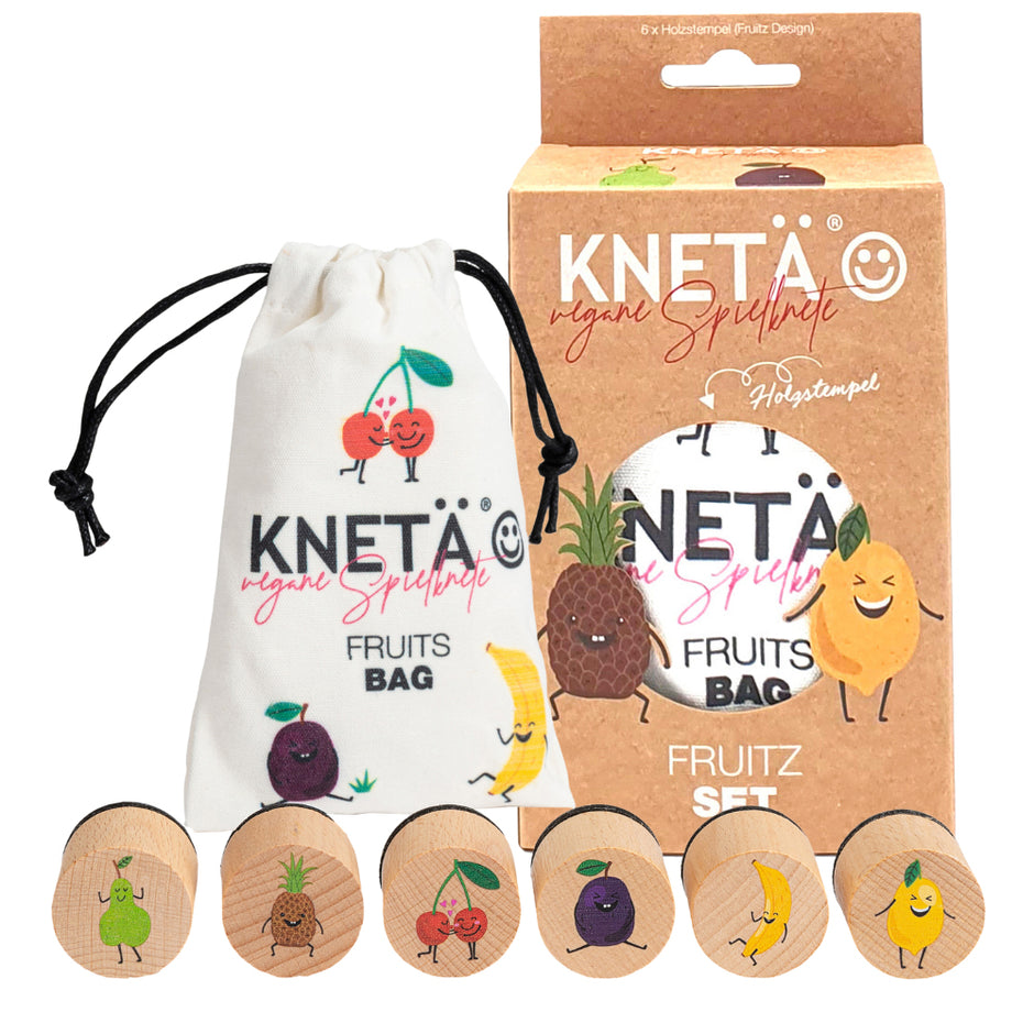Knetä Holzstempelset – Früchtemotiv