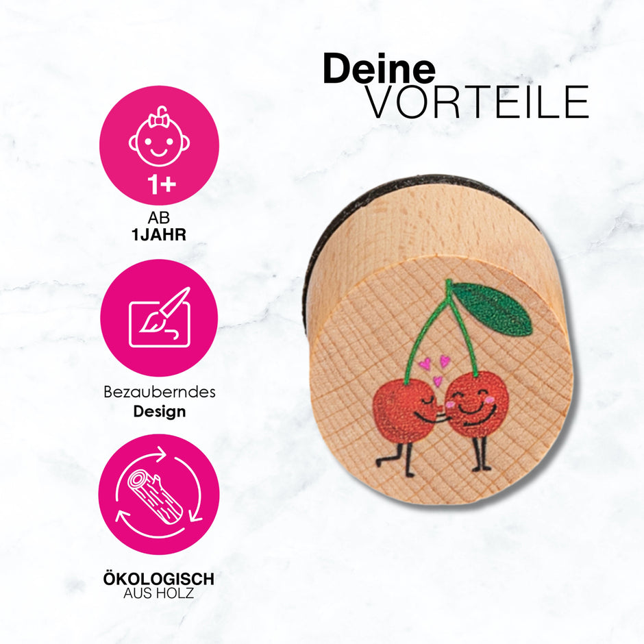 Knetä Holzstempelset – Früchtemotiv