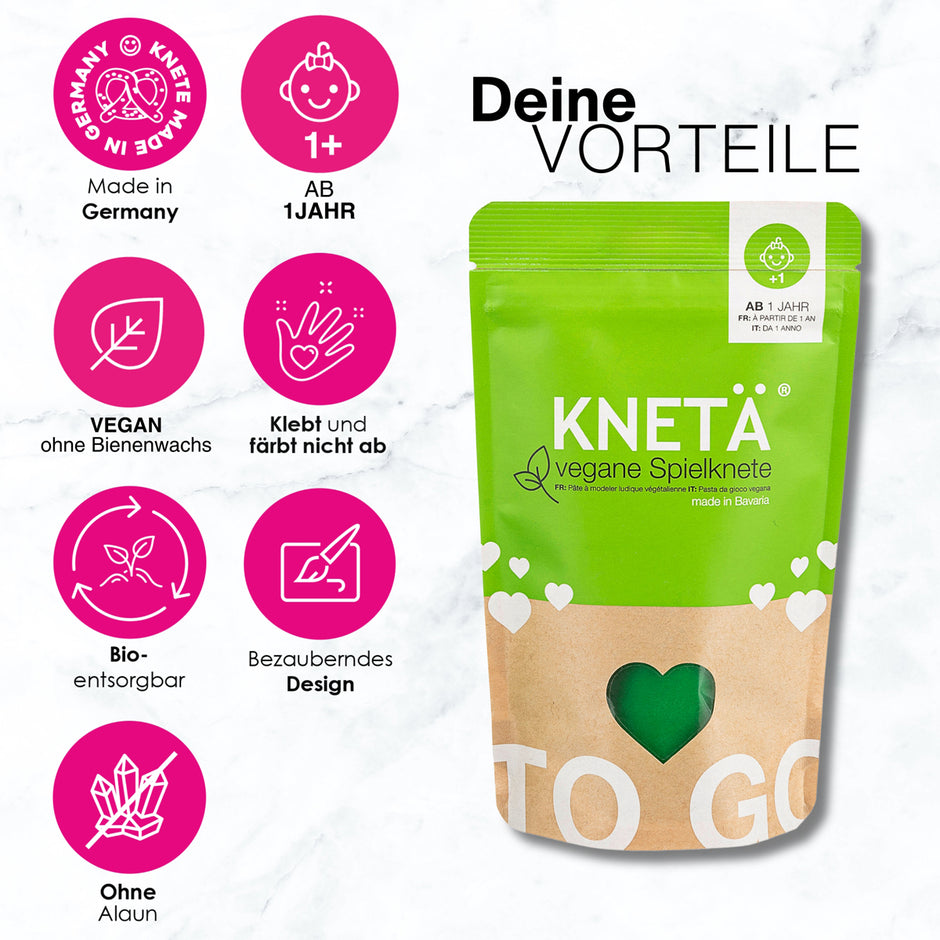 Knetä Vegan Play Dough Set – 4 x 100g (Bags)