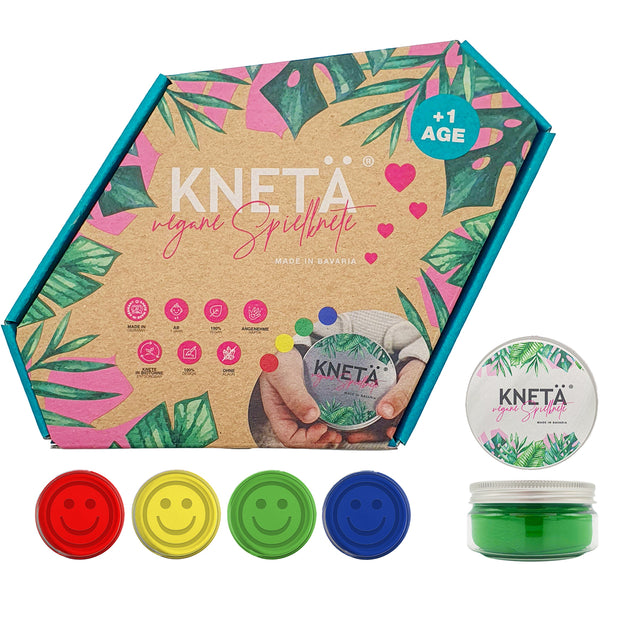 Knetä Vegan Playdough Set – 4 x 125 g (Pots)