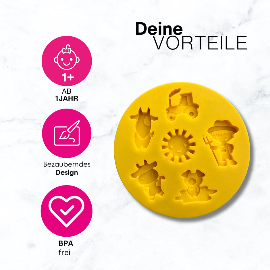 Knetä Silikonform – Bauernhof