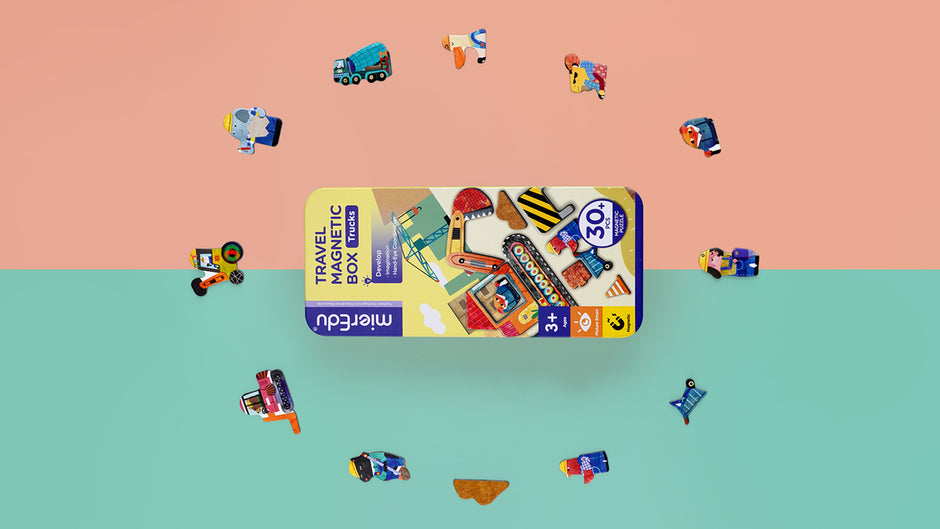 MierEdu Magnetische Puzzlebox – LKWs