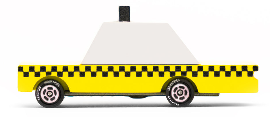 Candycar Yellow Taxi – Duurzame Houten Speelgoed auto