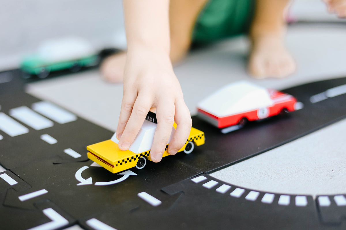 Candycar Yellow Taxi – Duurzame Houten Speelgoed auto