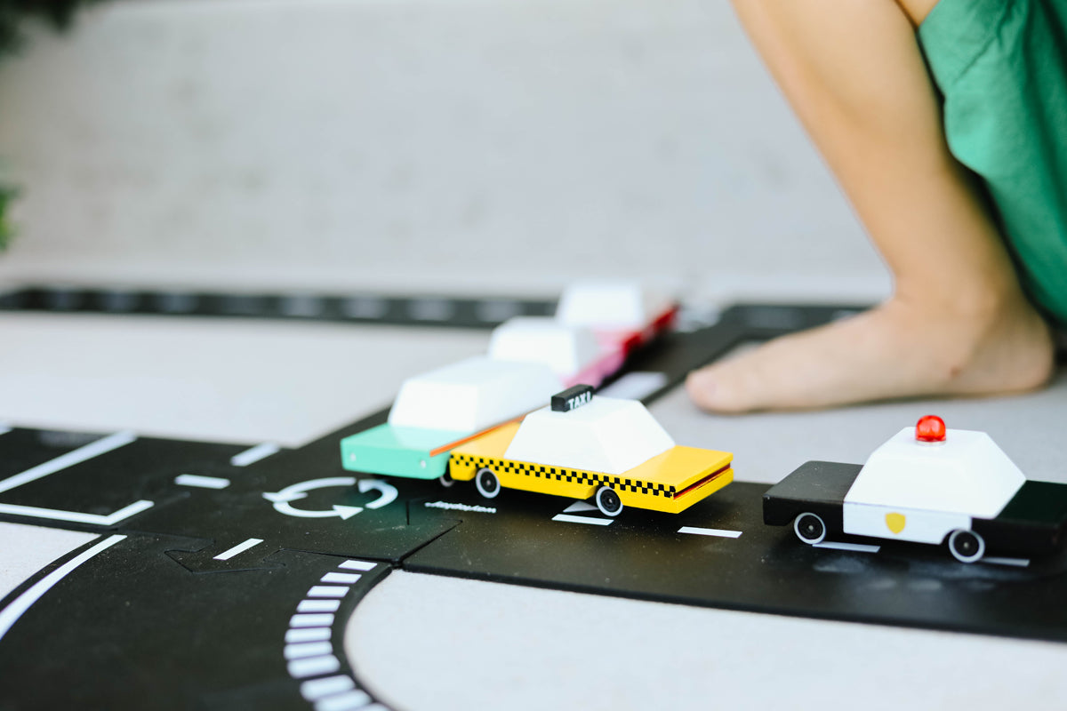 Candycar Yellow Taxi – Duurzame Houten Speelgoed auto