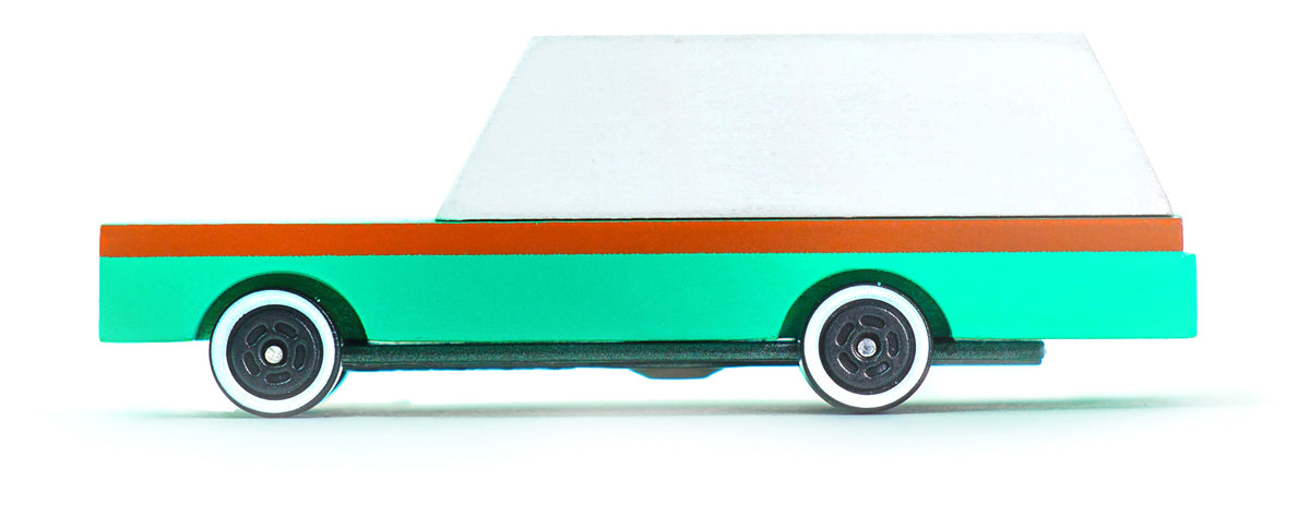 Candycar Wagon Teal – Duurzame Houten Speelgoedwagen