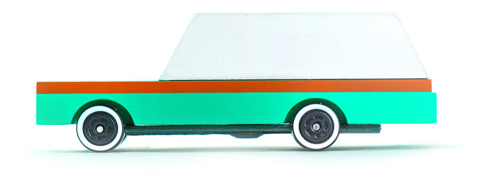 Candycar Wagon Teal – Duurzame Houten Speelgoedwagen