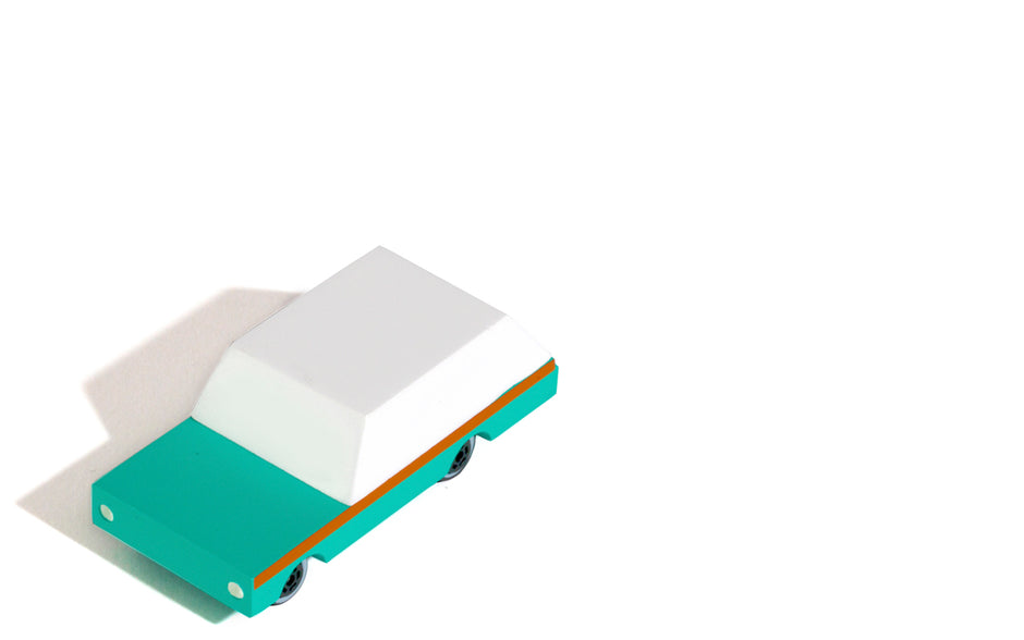 Candycar Wagon Teal – Duurzame Houten Speelgoedwagen