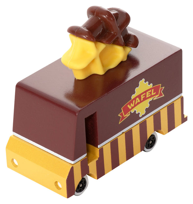 Houten speelgoedbusje met wafel-thema, Candycar, detailfoto
