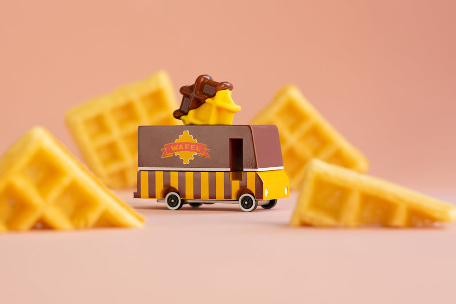 Candycar Waffle Van – Duurzame Houten Speelgoed auto
