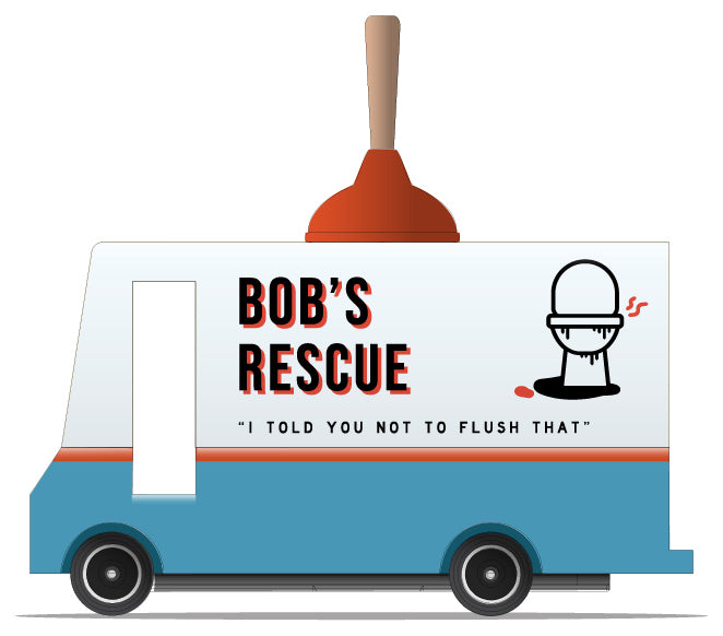 Candycar Bob’s Plumbing Van – Duurzame Houten Speelgoed auto