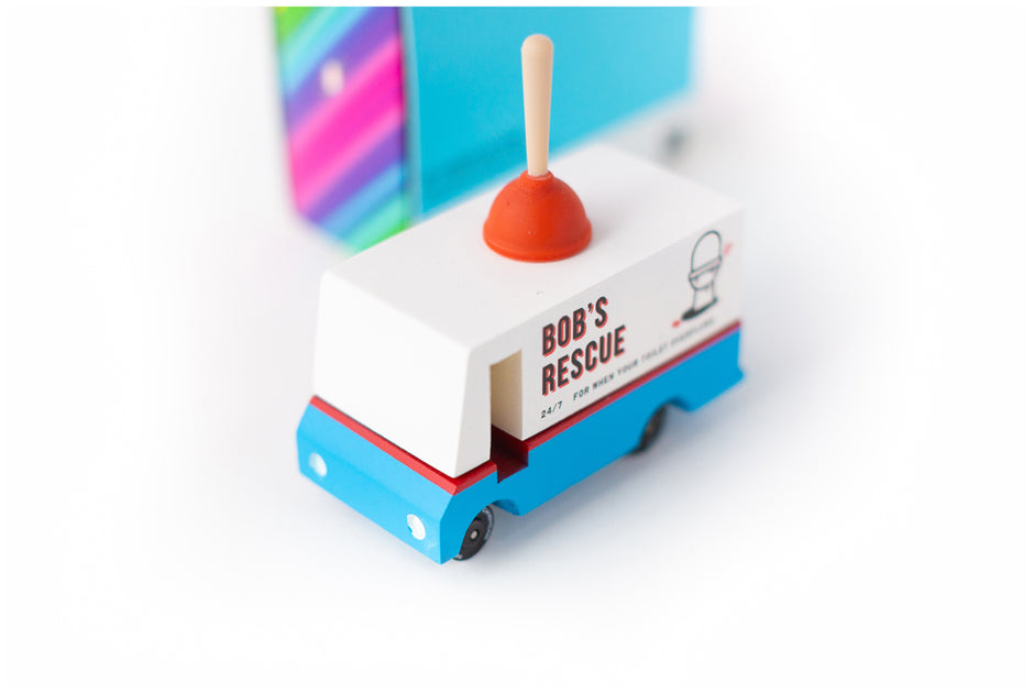Candycar Bob’s Plumbing Van – Duurzame Houten Speelgoed auto