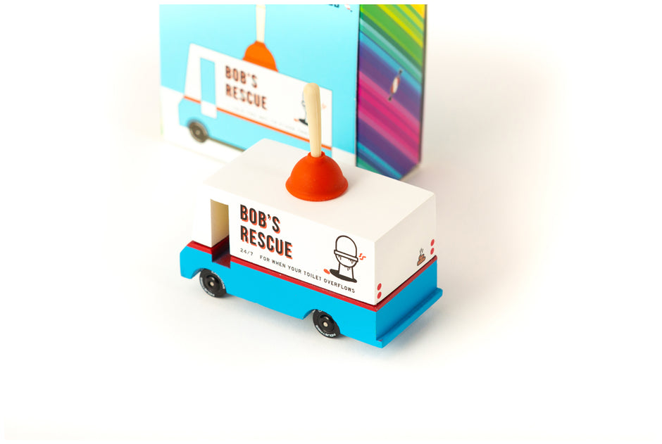Candycar Bob’s Plumbing Van – Duurzame Houten Speelgoed auto