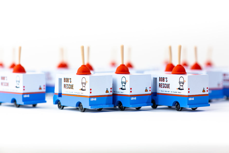 Candycar Bob’s Plumbing Van – Duurzame Houten Speelgoed auto