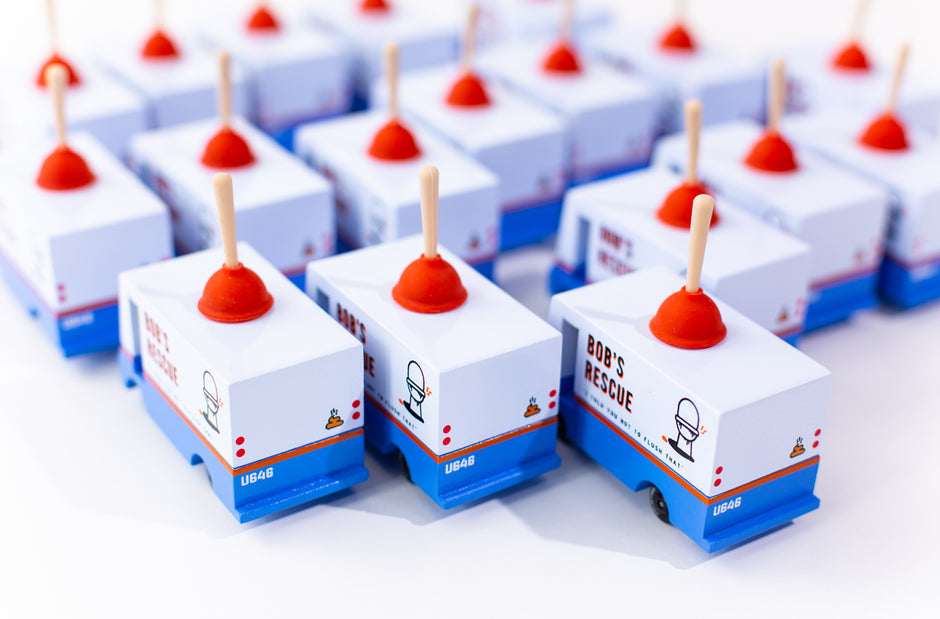 Candycar Bob’s Plumbing Van – Duurzame Houten Speelgoed auto