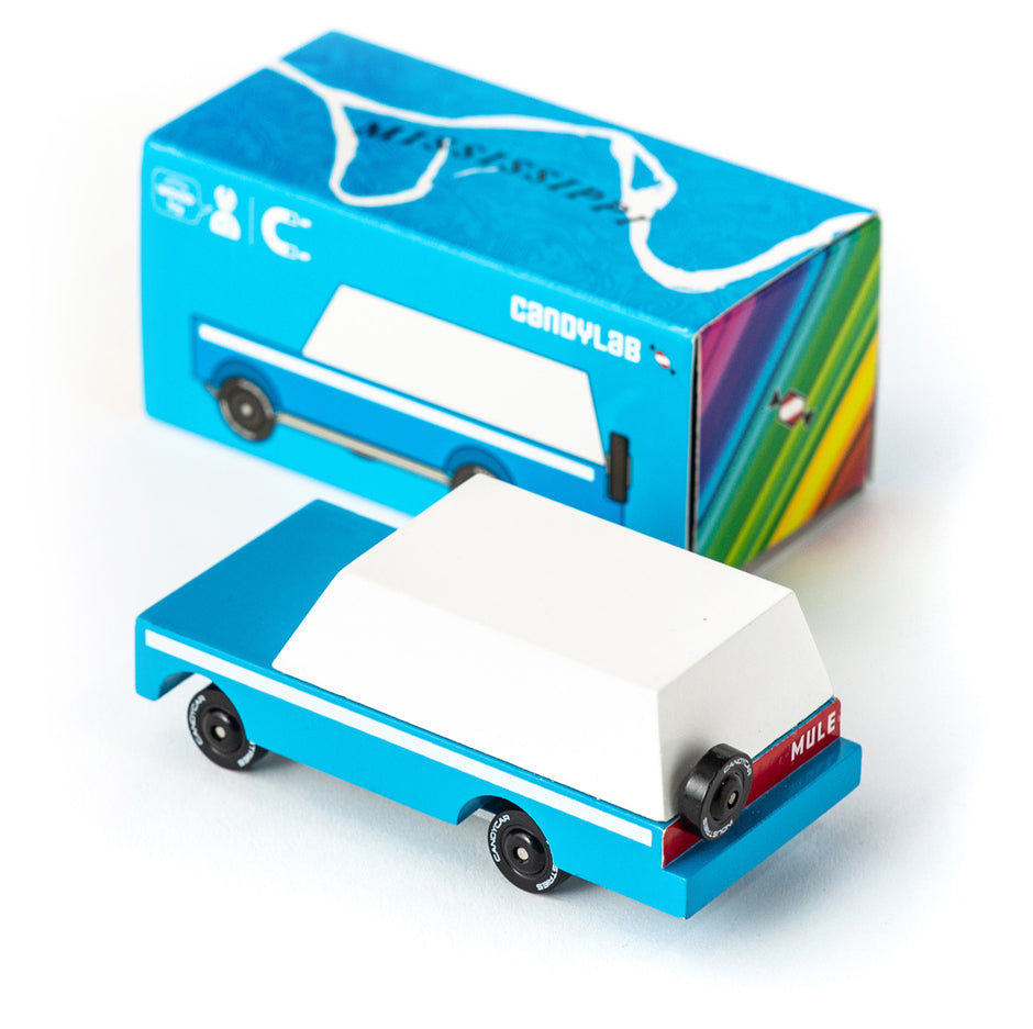Candycar Mississippi Mule Blue - Sustainable Wooden Pick-up