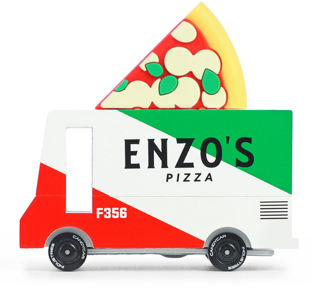 Candycar Pizza Van – Nachhaltiges Holzspielzeugauto
