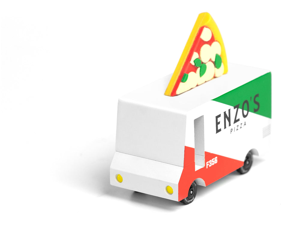 Candycar Pizza Van – Duurzame Houten Speelgoed auto