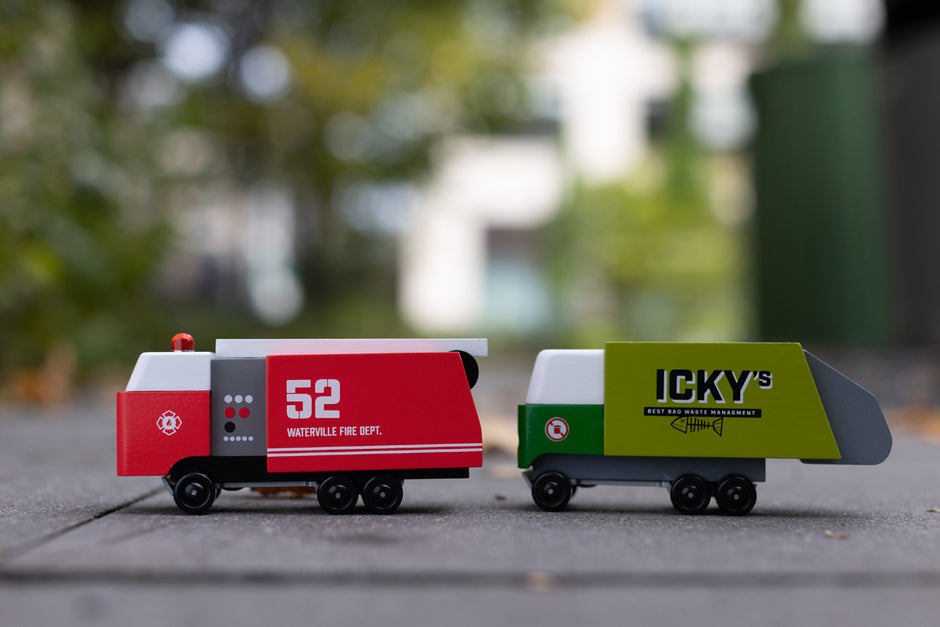 Candycar Garbage Truck – Duurzame Houten Vuilniswagen