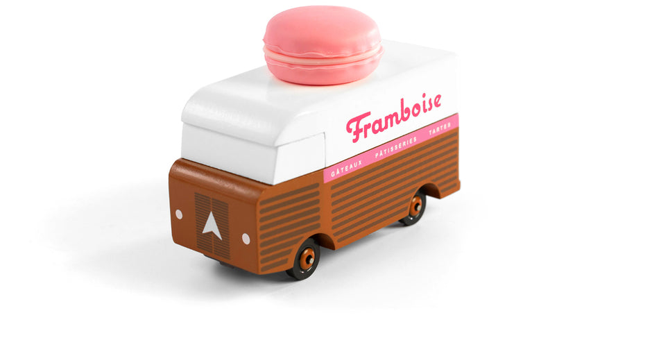 Candycar Macaron Van Roze – Duurzame Houten Speelgoed auto
