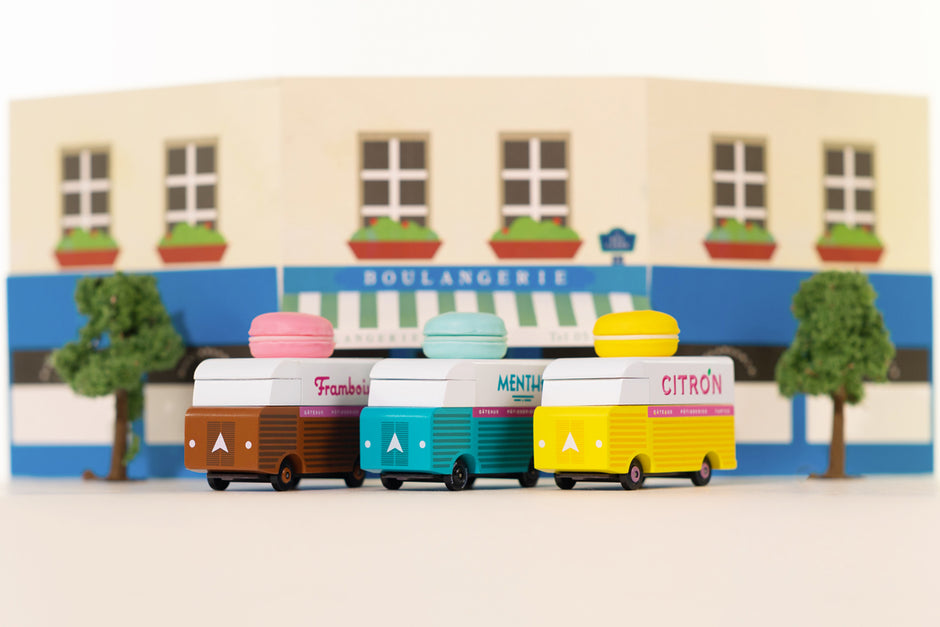 Candycar Macaron Van Roze – Duurzame Houten Speelgoed auto