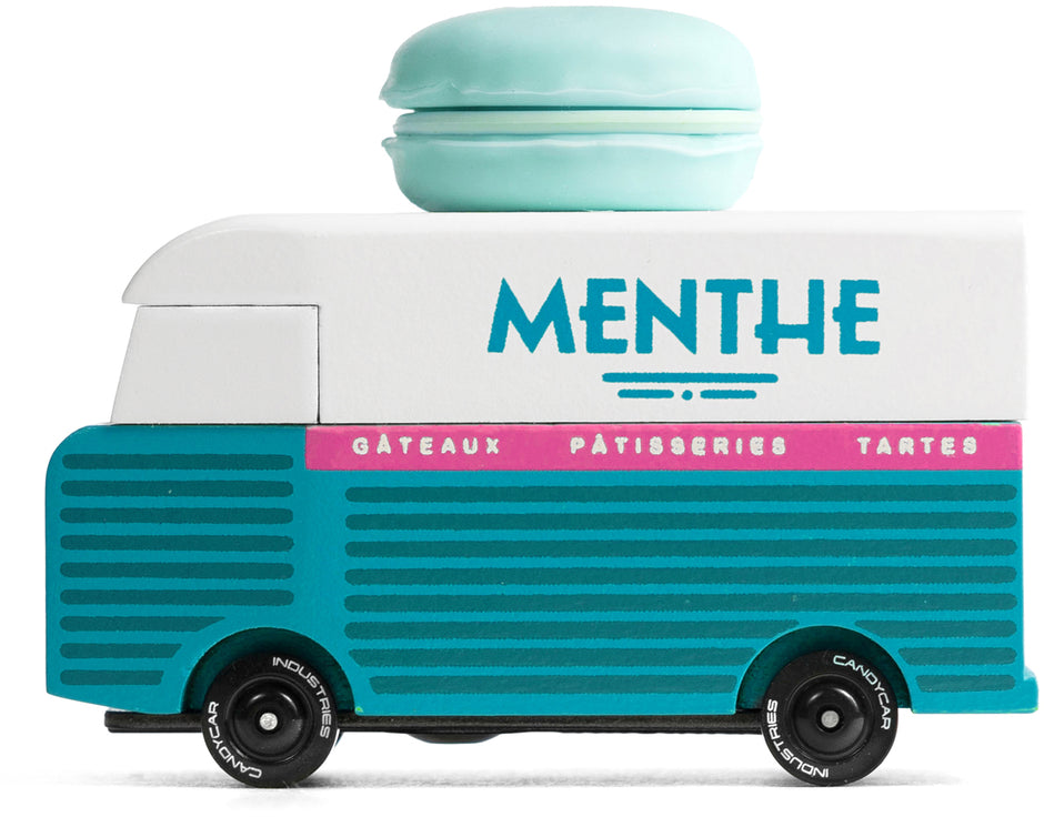Candycar Macaron Van Blauw – Duurzame Houten Speelgoed auto