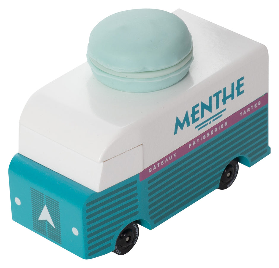 Candycar Macaron Van Blauw – Duurzame Houten Speelgoed auto