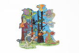 Contourpuzzel met drakenthema, Scratch, detailfoto