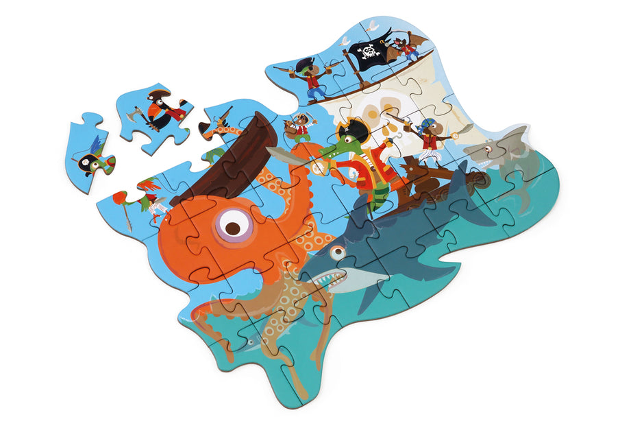 Scratch Compact Puzzel – Piraat (29 stuks)