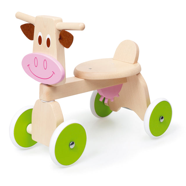 Scratch 4-Wheel Walker Koe Marie Houten Loopfiets voor Peuters