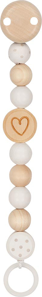 Goki Baby Fopspeenketting – Hart (Hout)