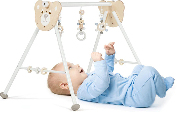 Houten babygym met beerfiguren, Goki
