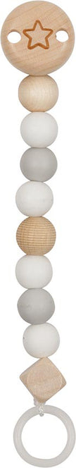 Goki Baby Schnullerkette – Stern Grau/Weiß