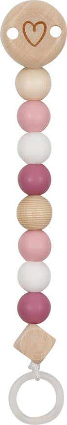 Goki Baby Schnullerkette – Herzrose (Holz & Silikon)